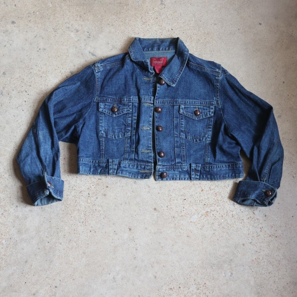 Vintage Paris Blues Cropped Denim Jacket 2X Americana Western Plus Size